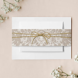 Het Collectie van de Rustic Twine Bow Wedding Uitnodigingen Wikkel