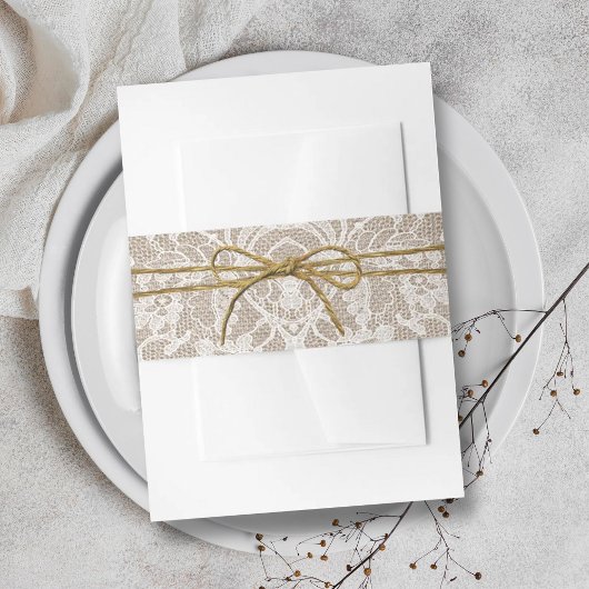 Het Collectie van de Rustic Twine Bow Wedding Uitnodigingen Wikkel