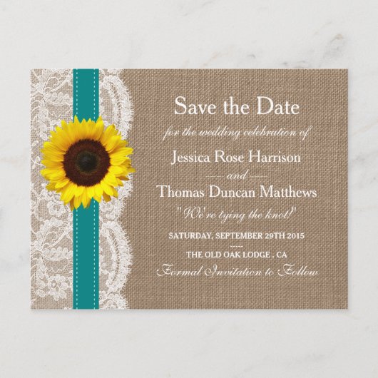 Het Collectie van de Rustige Zonnebloem - Blauwgro Aankondigingskaart (Voorkant)