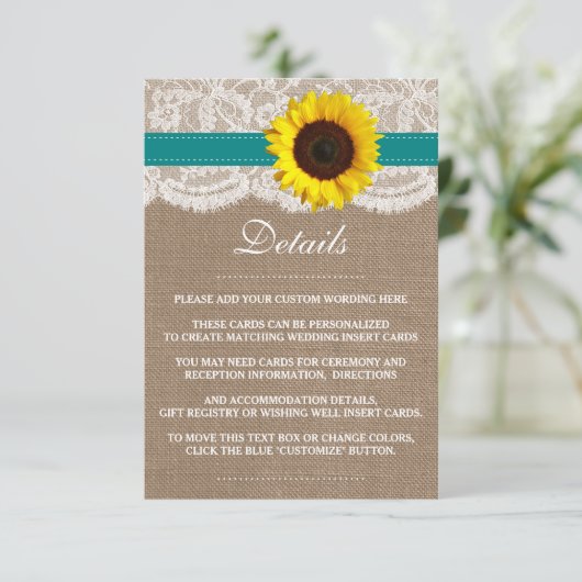 Het Collectie van de Rustige Zonnebloem - Blauwgro Informatiekaartje (Staand voorkant)