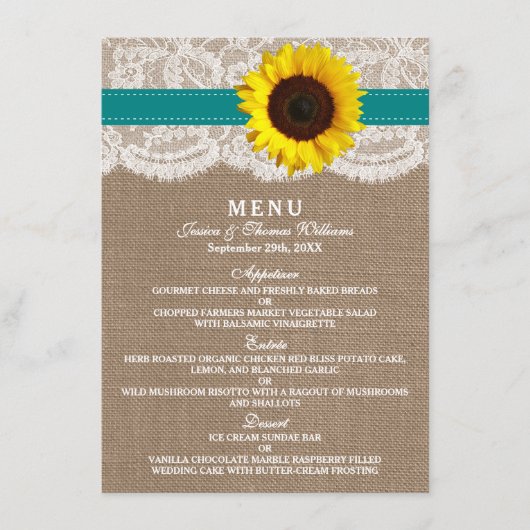 Het Collectie van de Rustige Zonnebloem - Blauwgro Menu (Voorkant)