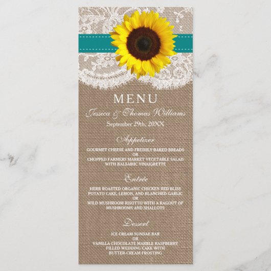 Het Collectie van de Rustige Zonnebloem - Blauwgro Menu (Voorkant)