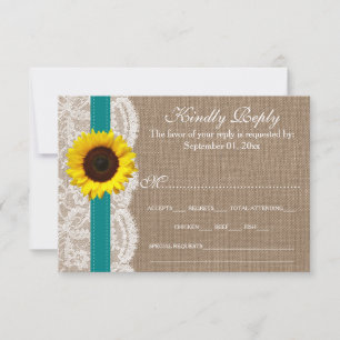 Het Collectie van de Rustige Zonnebloem - Blauwgro RSVP Kaartje
