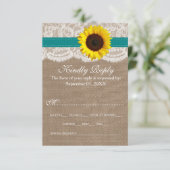 Het Collectie van de Rustige Zonnebloem - Blauwgro RSVP Kaartje (Staand voorkant)