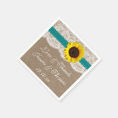 Het Collectie van de Rustige Zonnebloem - Blauwgro Servetten (Hoek)