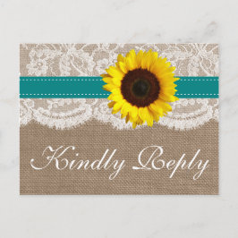 Het Collectie van de Rustige Zonnebloem - Blauwgro Uitnodiging Briefkaart