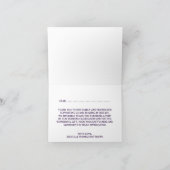 Het Collectie van de Rustige Zonnebloem - Paars Bedankkaart (Binnen)