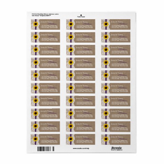 Het Collectie van de Rustige Zonnebloem - Paars Etiket (Full Sheet)