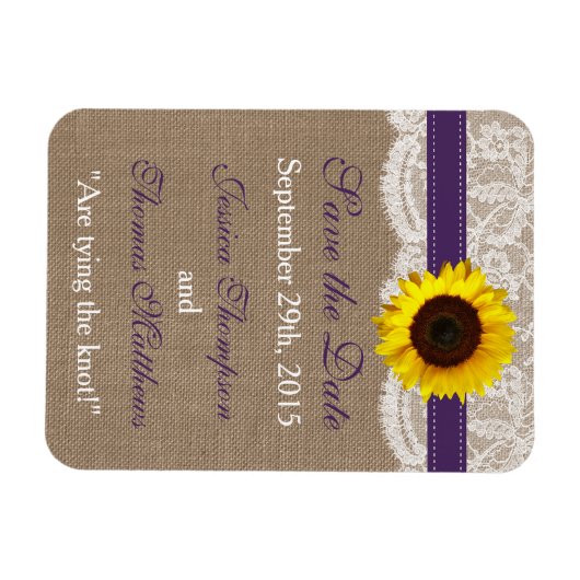 Het Collectie van de Rustige Zonnebloem - Paars Magneet (Horizontaal)