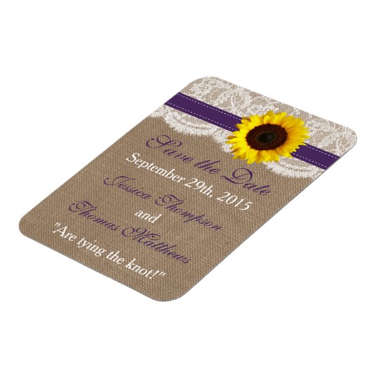 Het Collectie van de Rustige Zonnebloem - Paars Magneet (Linkerzijde)