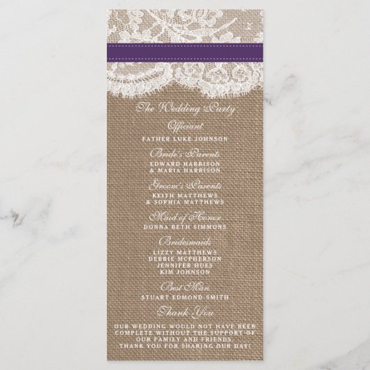 Het Collectie van de Rustige Zonnebloem - Paars Programmakaart (Achterkant)