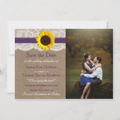 Het Collectie van de Rustige Zonnebloem - Paars Save The Date (Voorkant)