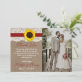 Het Collectie van de Rustige Zonnebloem - Rood Bedankkaart (Staand voorkant)