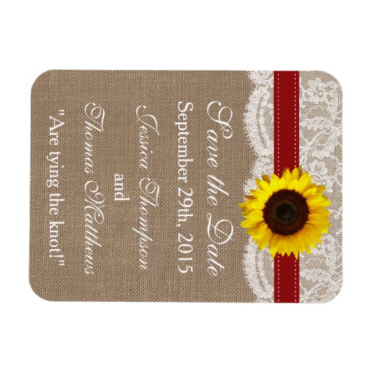 Het Collectie van de Rustige Zonnebloem - Rood Magneet (Horizontaal)