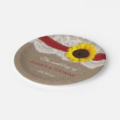 Het Collectie van de Rustige Zonnebloem - Rood Papieren Bordje (Gekanteld)