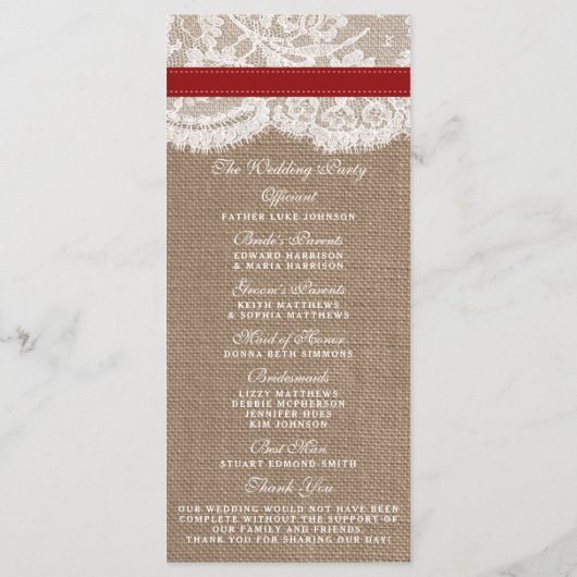 Het Collectie van de Rustige Zonnebloem - Rood Programmakaart (Achterkant)