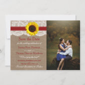 Het Collectie van de Rustige Zonnebloem - Rood Save The Date (Voorkant)