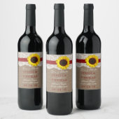 Het Collectie van de Rustige Zonnebloem - Rood Wijn Etiket (Flessen)
