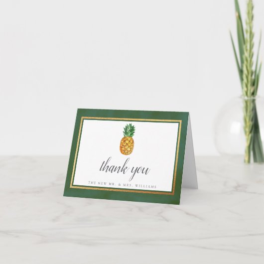 Het Collectie van de Tropische ananasbruiloft Bedankkaart (Voorkant)