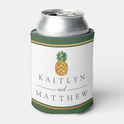 Het Collectie van de Tropische ananasbruiloft Blikjeskoeler (Blikje Voorkant)