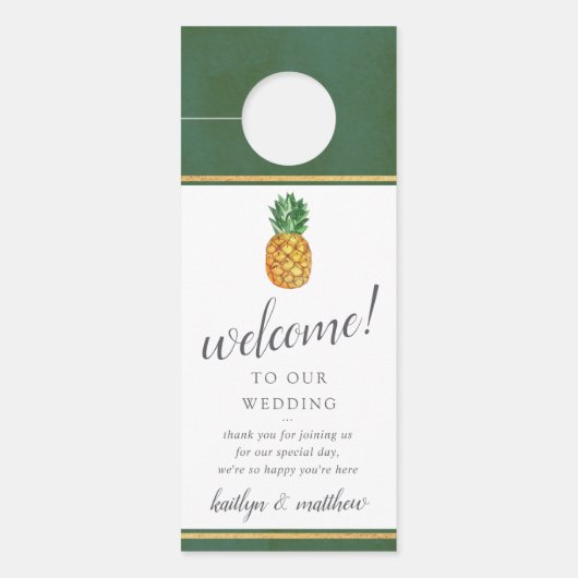 Het Collectie van de Tropische ananasbruiloft Deurhanger (Voorkant)