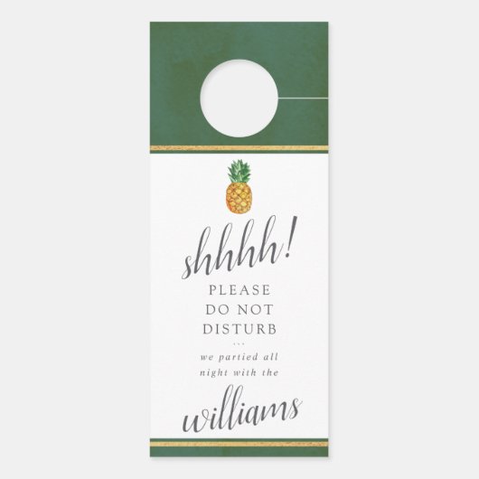 Het Collectie van de Tropische ananasbruiloft Deurhanger (Achterkant)