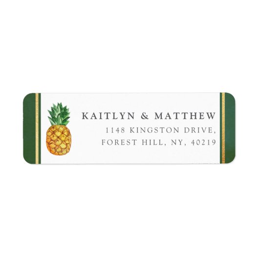 Het Collectie van de Tropische ananasbruiloft Etiket (Voorkant)