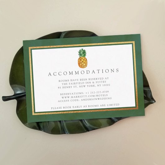 Het Collectie van de Tropische ananasbruiloft Informatiekaartje