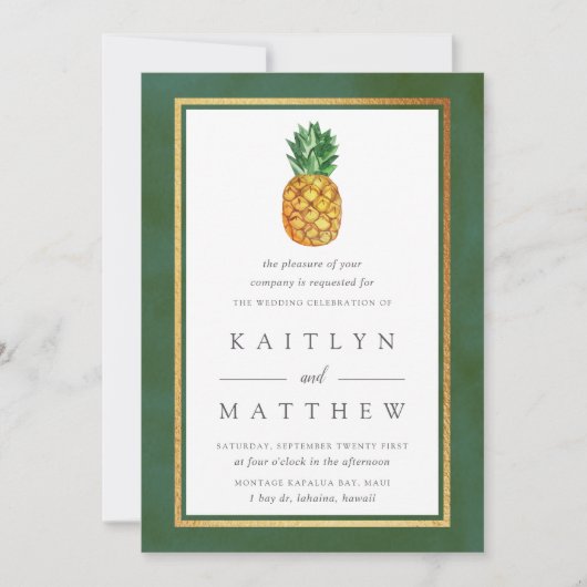 Het Collectie van de Tropische ananasbruiloft Kaart (Voorkant)