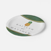 Het Collectie van de Tropische ananasbruiloft Papieren Bordje (Gekanteld)