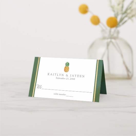 Het Collectie van de Tropische ananasbruiloft Plaatskaartje (Voorkant)