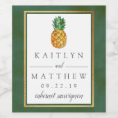Het Collectie van de Tropische ananasbruiloft Wijn Etiket (Enkel label)