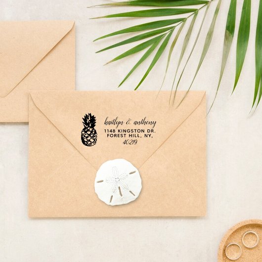 Het Collectie van de Tropische ananasbruiloft Zelfinktende Stempel