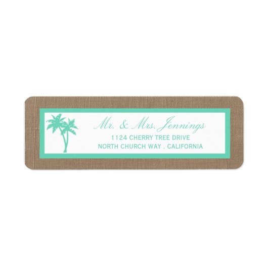 Het Collectie van de Tropische palmboom Etiket (Voorkant)