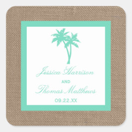 Het Collectie van de Tropische palmboom Vierkante Sticker