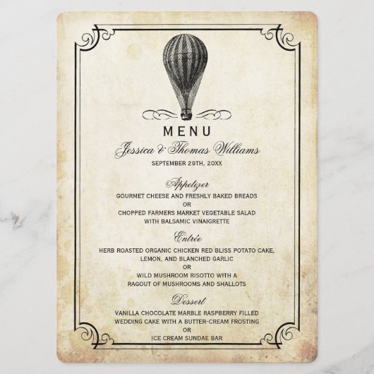 Het  Collectie van de Weg van de Ballon Menu (Voorkant)