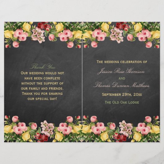 Het Collectie van Floral Chalkboard Wedding (Voorkant)