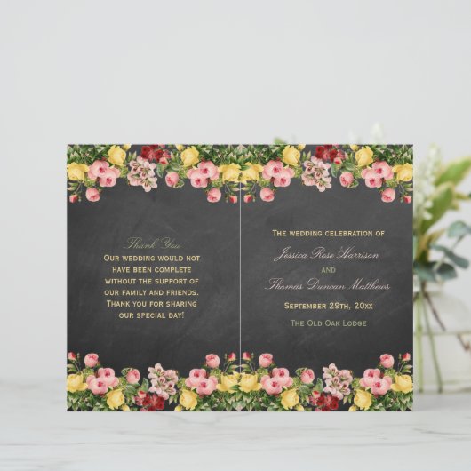 Het  Collectie van Floral Chalkboard Wedding (Staand voorkant)