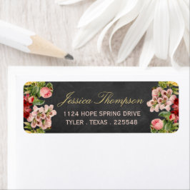 Het  Collectie van Floral Chalkboard Wedding Etiket