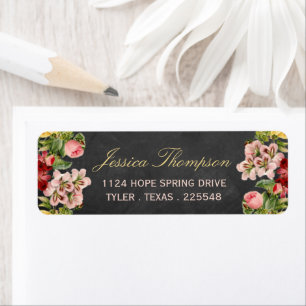 Het Collectie van Floral Chalkboard Wedding Etiket