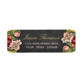 Het Collectie van Floral Chalkboard Wedding Etiket (Voorkant)