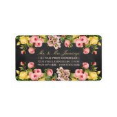 Het  Collectie van Floral Chalkboard Wedding Etiket (Voorkant)