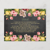Het  Collectie van Floral Chalkboard Wedding Informatiekaartje (Achterkant)