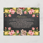 Het  Collectie van Floral Chalkboard Wedding Informatiekaartje (Voorkant)