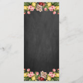 Het Collectie van Floral Chalkboard Wedding Menu (Achterkant)