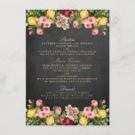 Het  Collectie van Floral Chalkboard Wedding Menu<br><div class="desc">Het  collectie van de bloemkool is een verbluffend ontwerp met mooie  bloemen op een achtergrond van een chalkboard-effect. Deze menukaarten kunnen voor je speciale gelegenheid worden gepersonaliseerd en maken de perfecte menu's voor elke bruiloft,  vrijgezellenfeest,  verlofpartij,  verjaardagsfeestje en nog veel meer.</div>