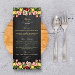 Het  Collectie van Floral Chalkboard Wedding Menu<br><div class="desc">Het  collectie van de bloemkool is een verbluffend ontwerp met mooie  bloemen op een achtergrond van een chalkboard-effect. Deze menukaarten kunnen voor je speciale gelegenheid worden gepersonaliseerd en maken de perfecte menu's voor elke bruiloft,  vrijgezellenfeest,  verlofpartij,  verjaardagsfeestje en nog veel meer.</div>