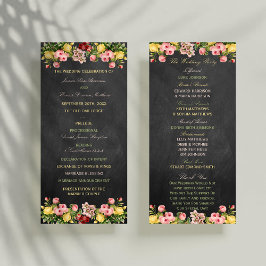 Het  Collectie van Floral Chalkboard Wedding Programmakaart