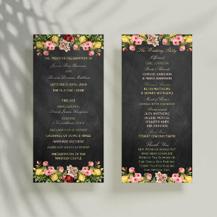 Het  Collectie van Floral Chalkboard Wedding Programmakaart