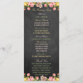Het  Collectie van Floral Chalkboard Wedding Programmakaart (Achterkant)